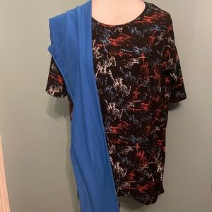 LuLaRoe Irma Statue of Liberty and Blue OS leggings